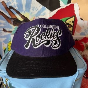 Vintage MLB Colorado Rockies Snapback Hat by Nutmeg/American Needle